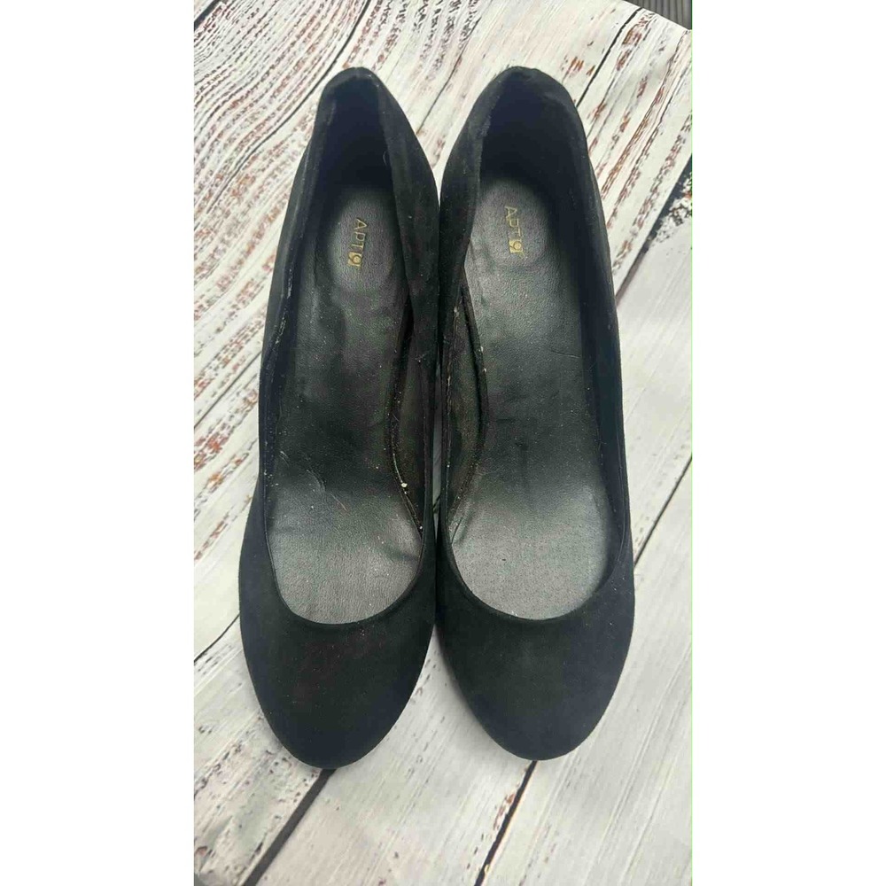 APT 9 Black Suede Wedge Heels‎